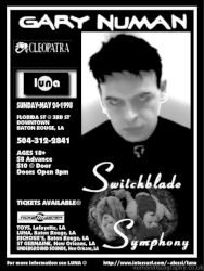 Gary Numan 1998 Venue Poster Baton Rouge